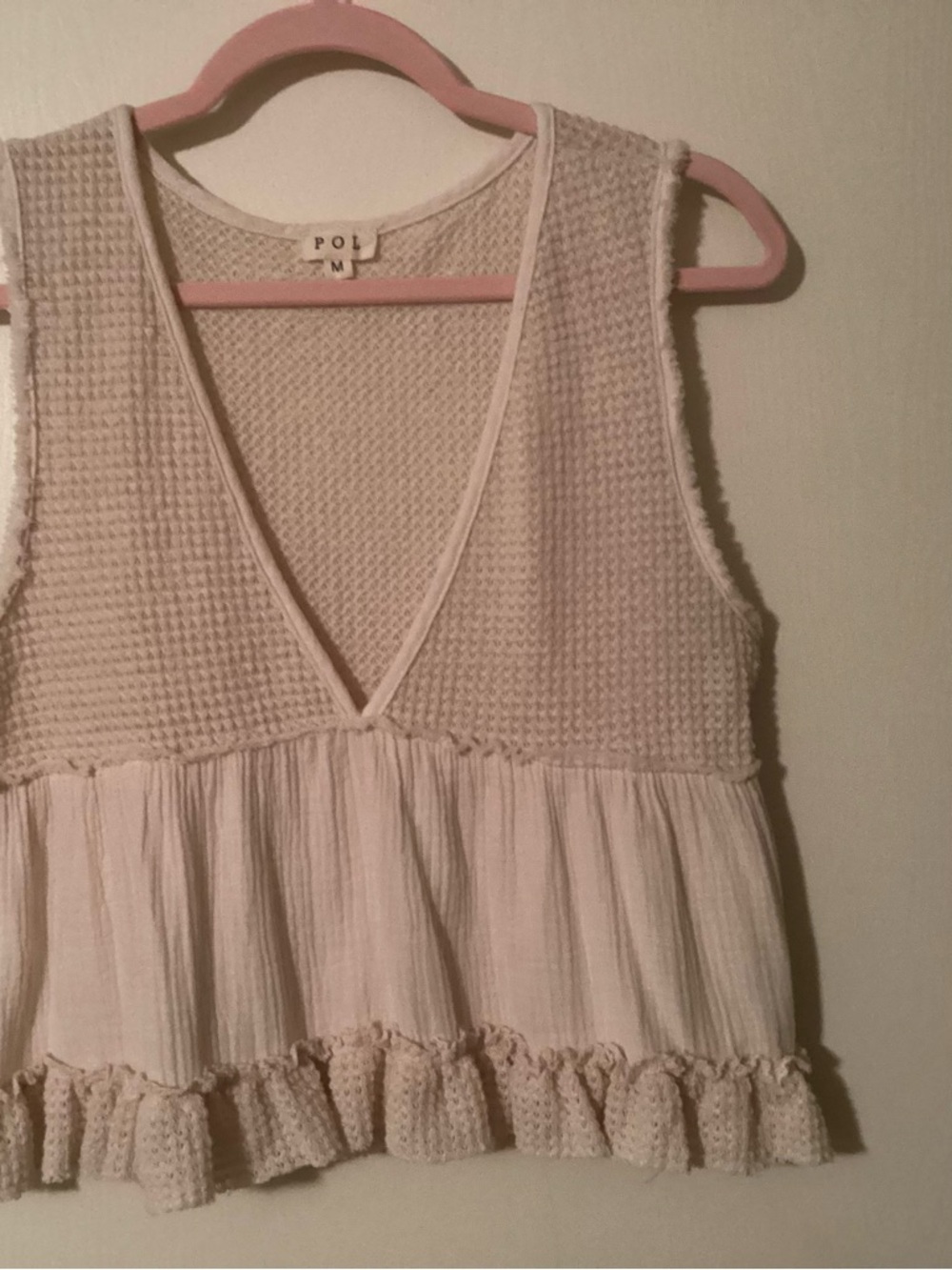 POL Cream Ruffle Tank Top - Picture 6 of 7